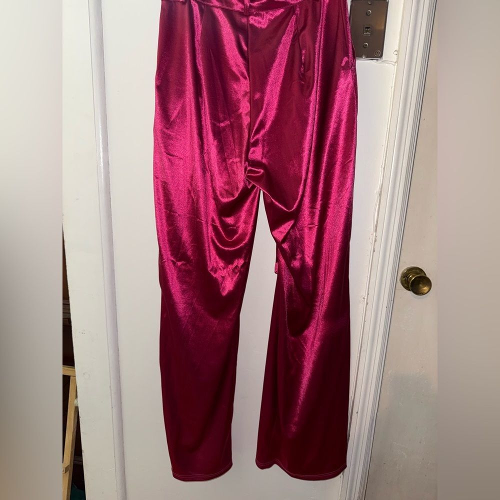 Satin Joggers in Vibrant Pink - Picture 3 of 5